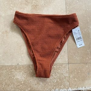 Ribbed brown high waisted bikini bottoms pacsun